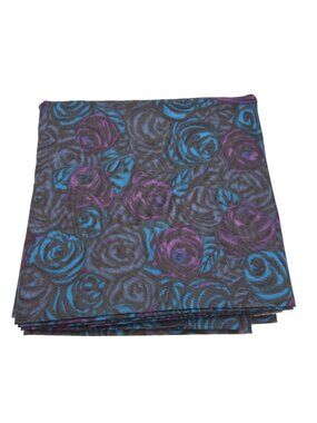 Vintage Ameritex Fabric 1961 Cotton Fabric Purple Blue Rose Floral 5.5 Yards